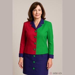 Vintage 80s Nicole Studio color block dress